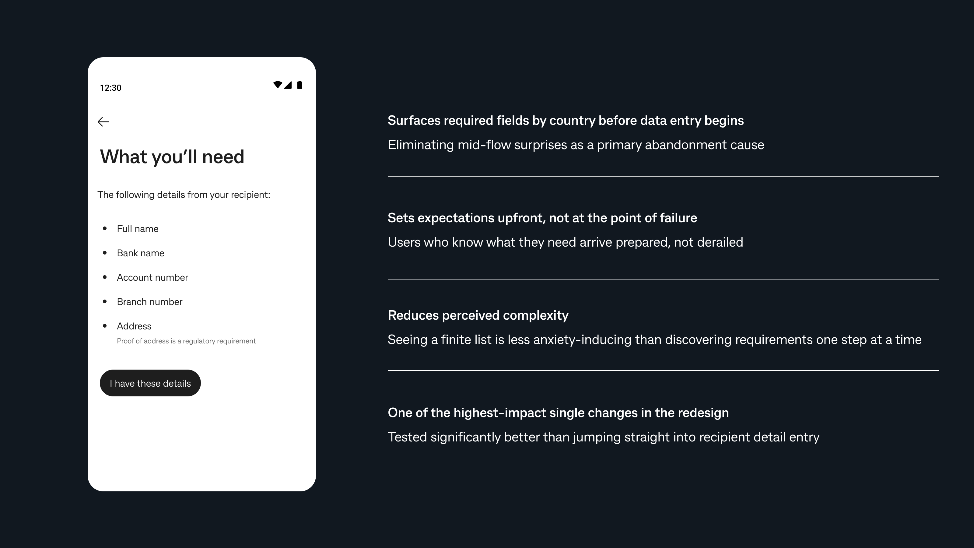 What you'll need screen with annotated design rationale