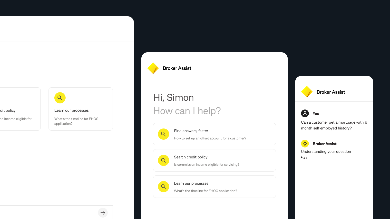 Broker Assist responsive interface across desktop and mobile