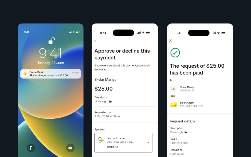 Smart & Social request payment screens